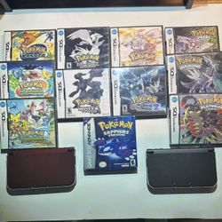 Pokemon Game Lot With 2 New 3ds Xls