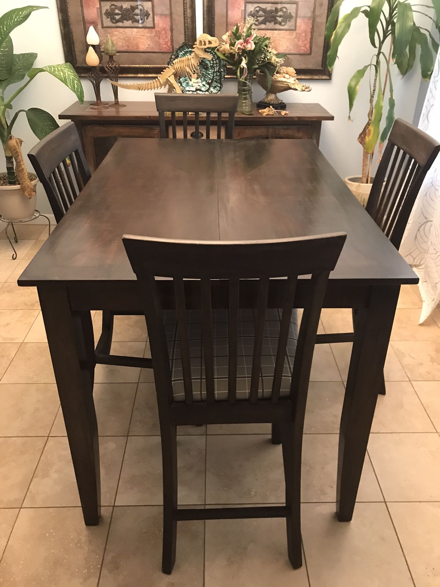Tall Dining Table Set (table Extends)