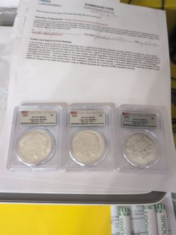 Lot Of Five One Ounce Silver Plate American buffalo