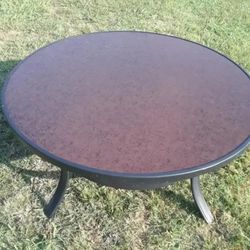 Indoor / Outdoor Iron Coffee Table With Glass Top ( 40 x 18 ) 30.