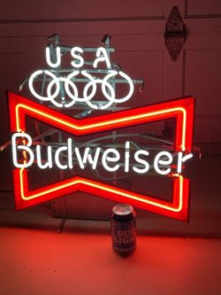 Budweiser Bow tie Olympic Neon