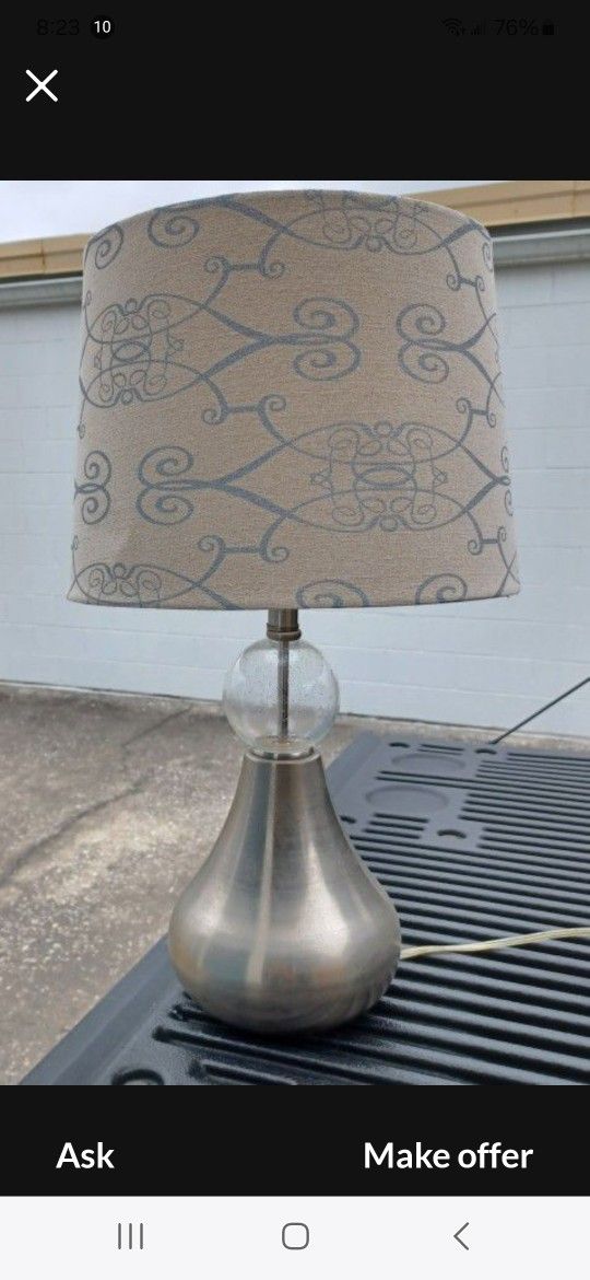 Silverish Colored Table Lamp