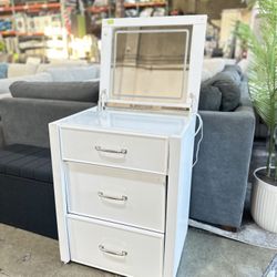 White Vanity Set with LED Mirror and Storage Drawers – Sale!