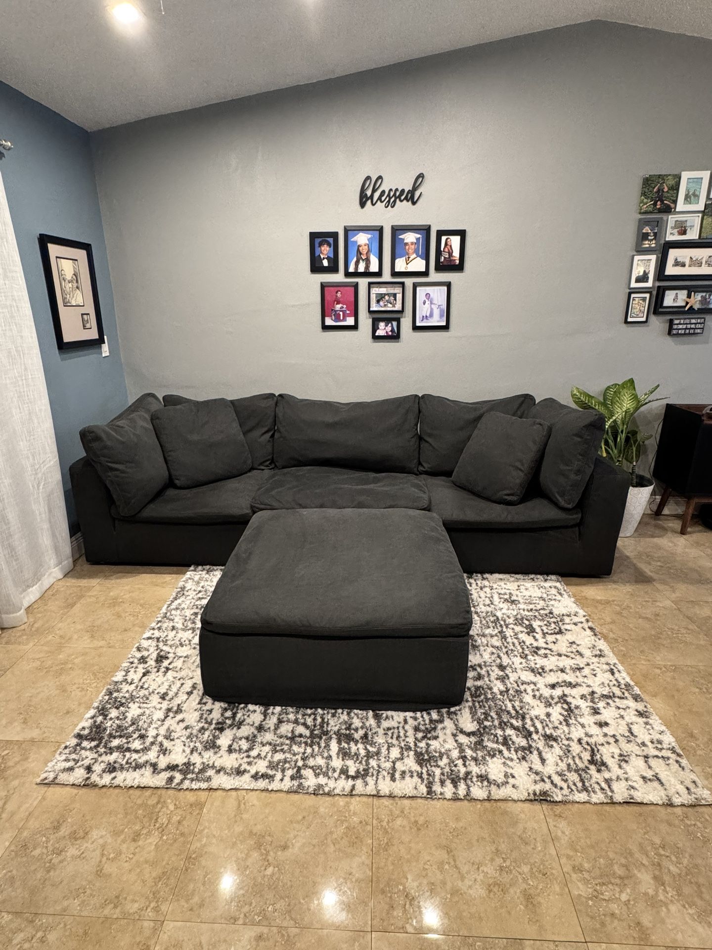 Grey Sectional Cloud Couch- FREE DELIVERY