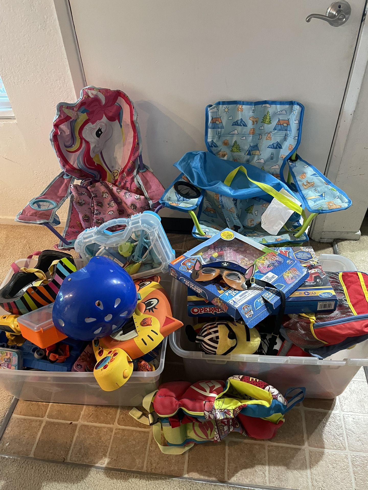 2 Full Boxes Of Kids Toys Paw Patrol, Dinosaurs, Cars, …