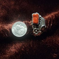 Vintage Sterling And Coral 