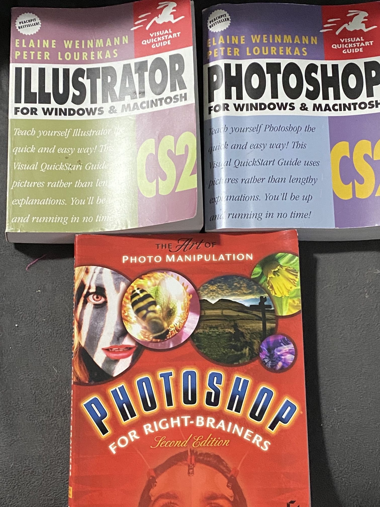 Illustrator & Photoshop books for CS2, like new, great condition. $5 each or $10 for all  Can meet by Park West off the 101 & Northern in Glendale