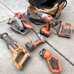 Battery Operated Rigid Circular Saw, Sawsall, Drill 