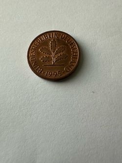 Vintage 1995 Germany 2 Pfennig Coin (Mint Mark: G Karlsruhe Mint (Staatliche Münze Karlsruhe)