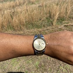 Two Tone Watch $75 Women Men Gold Stainless 