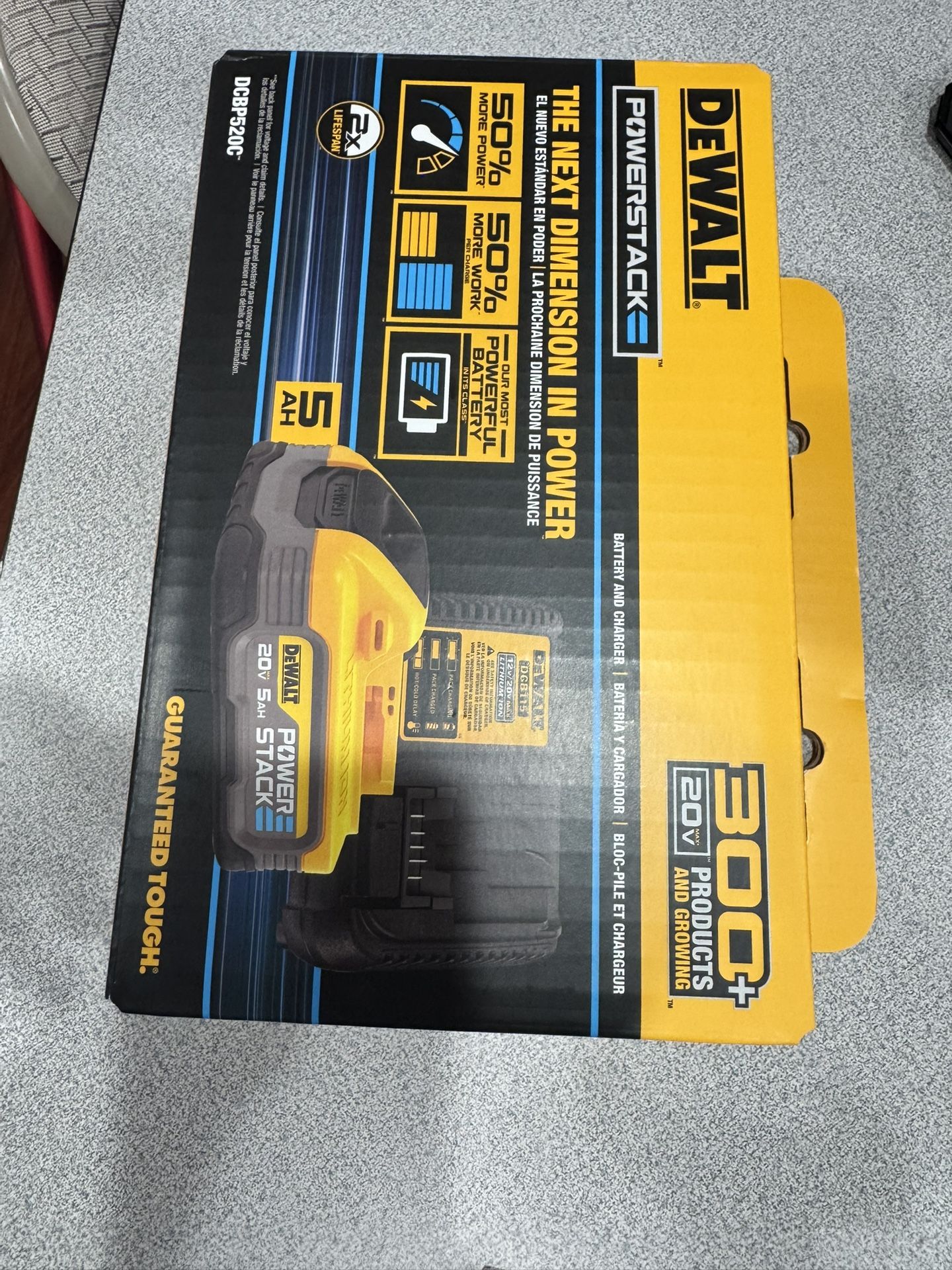 DEWALT 20V MAX XR POWERSTACK Lithium-Ion Battery Starter Kit with 5.0 Ah Battery and Charger