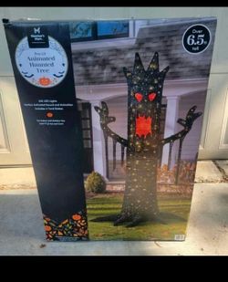 ➿️ Member's Mark 80" Pre-Lit Animated Haunted Halloween Tree #W3096