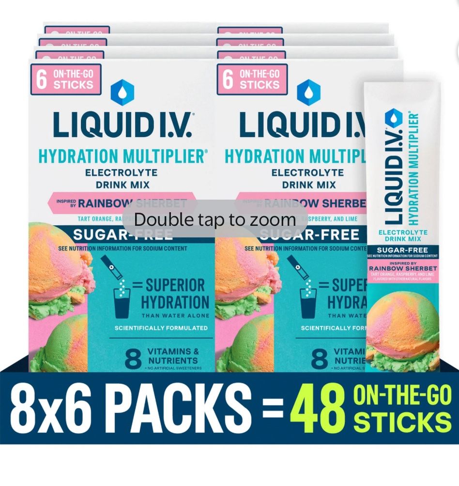 Liquid I.V. Hydration Electrolytes Rainbow Sherbet 48 Sticks