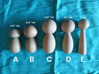Blank Wood Kokeshi for Customizing and Collecting