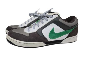 Nike Skeet Skateboard Shoes Men US Size 12 Grey White Green Swoosh