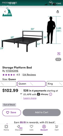 Metal platform bed