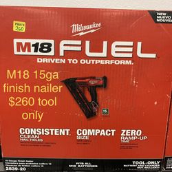 Milwaukee 15ga Finish Nail Gun