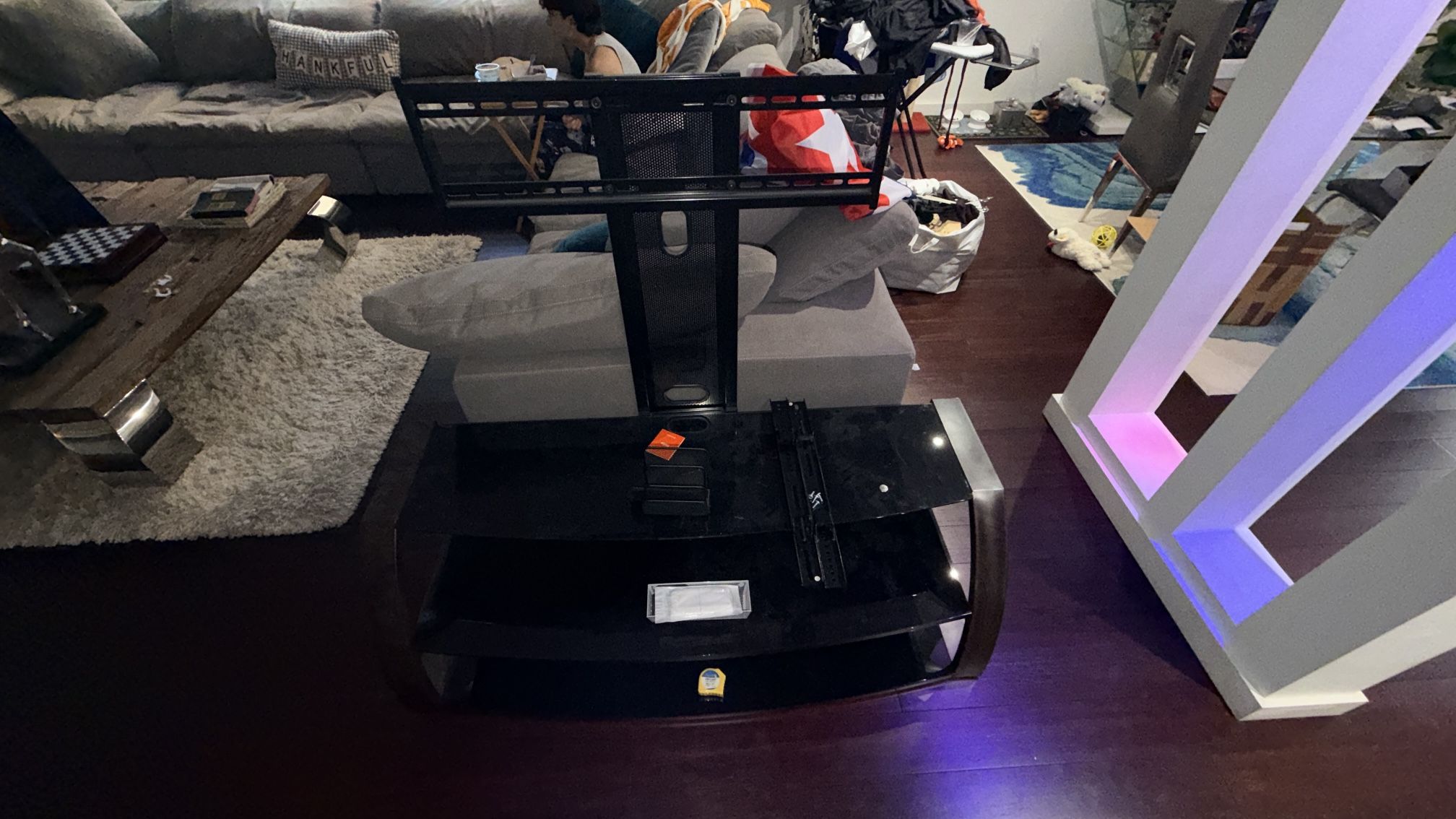 2$ - TV Stand With Glass Shelves - 33196