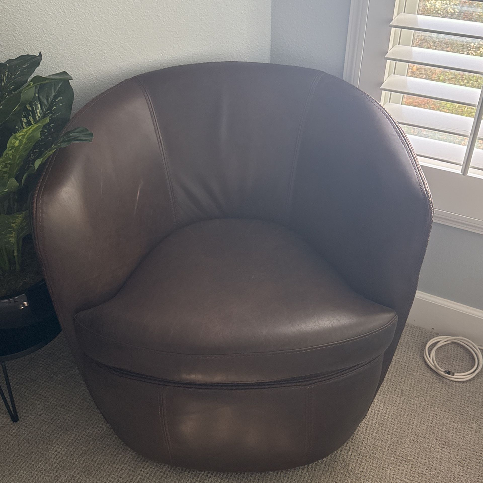 Brown leather Chairs Pottery Barn