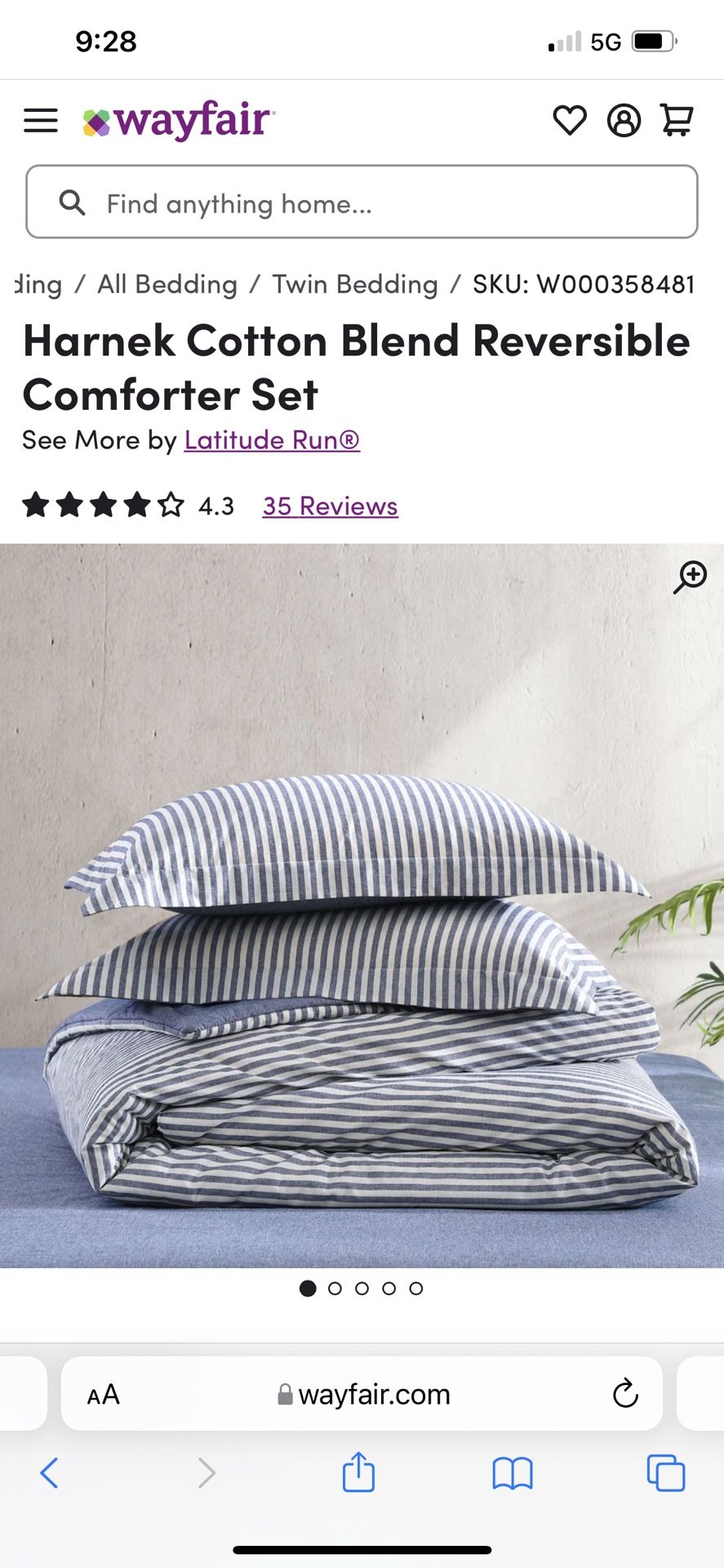 Four Brand New In Unopened Box: Neutral Blue Comforter Set and Shams