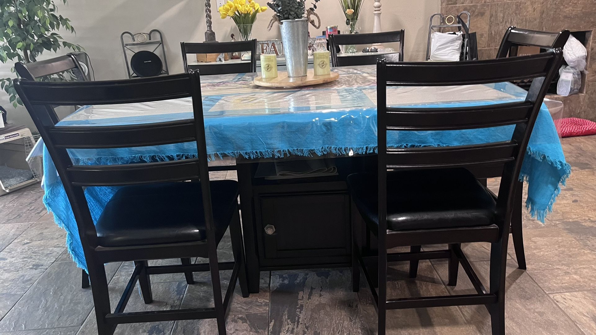 Dining Table Wood Chairs Included. Best Offer