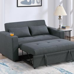 New! Comfortable Sofabed, Sleeper Sofa, Small Space Sofa With Pull-out Bed, Grey Sofa Couch, Grey Couch, Office Sofa, Bedroom Sofa, Studio Sofa Couch