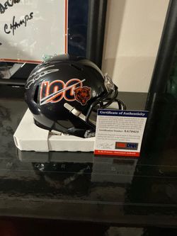 Mike Ditka signed bears 100th Mini Helmet PSA