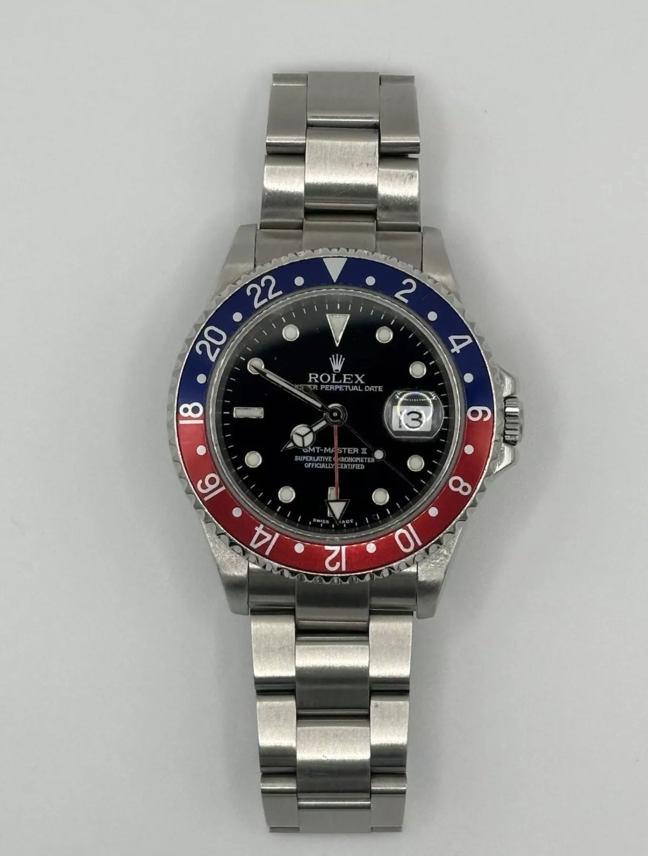 Rolex GMT-Master II 16710 Silver Oyster Bracket With Red And Blue Bezel 