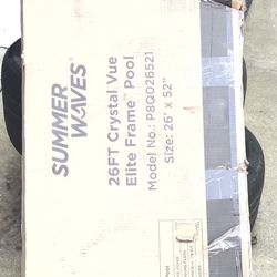 READ Summer Waves 26ft Dark Rattan Crystal Vue Elite Frame Pool MISSING Box 2 of 2 