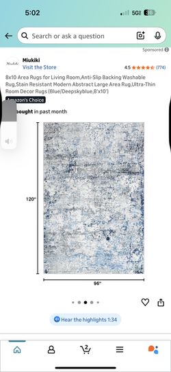 Area Rug 8x10 New $45