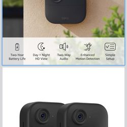 Blink Outdoor 4 – Wireless smart security camera, two-year battery, 1080p HD day and infrared night live view, two-way talk – 2 camera system