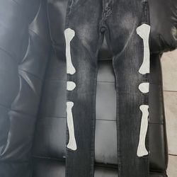 MNML skeleton skinny denim jeans (Size 28) New never worn