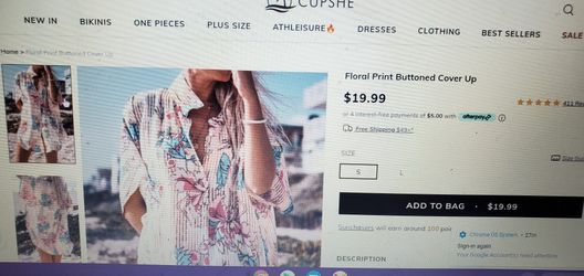 Floral Print Buttoned Cover Up