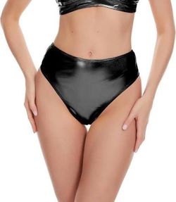 Women's Metallic Thong High Waisted Cheeky Festival Shorts - size small never worn black