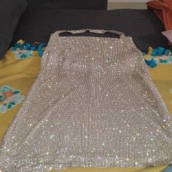 Gold Rhinestone Dress Mid-length. Medium And Small Available 