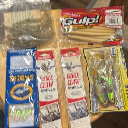 Fishing, fake worms and hooks