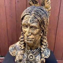 Indian bust statue