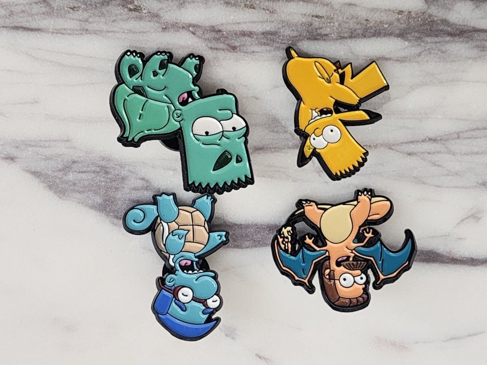 The Simpsons x Pokémon enamel pins