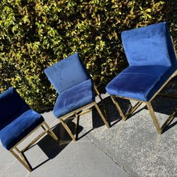 Navy Blue Velvet Chairs | FREE DELIVERY TODAY