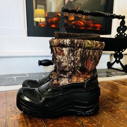 Snow boots For Kids Size 2 Camo Waterproof 