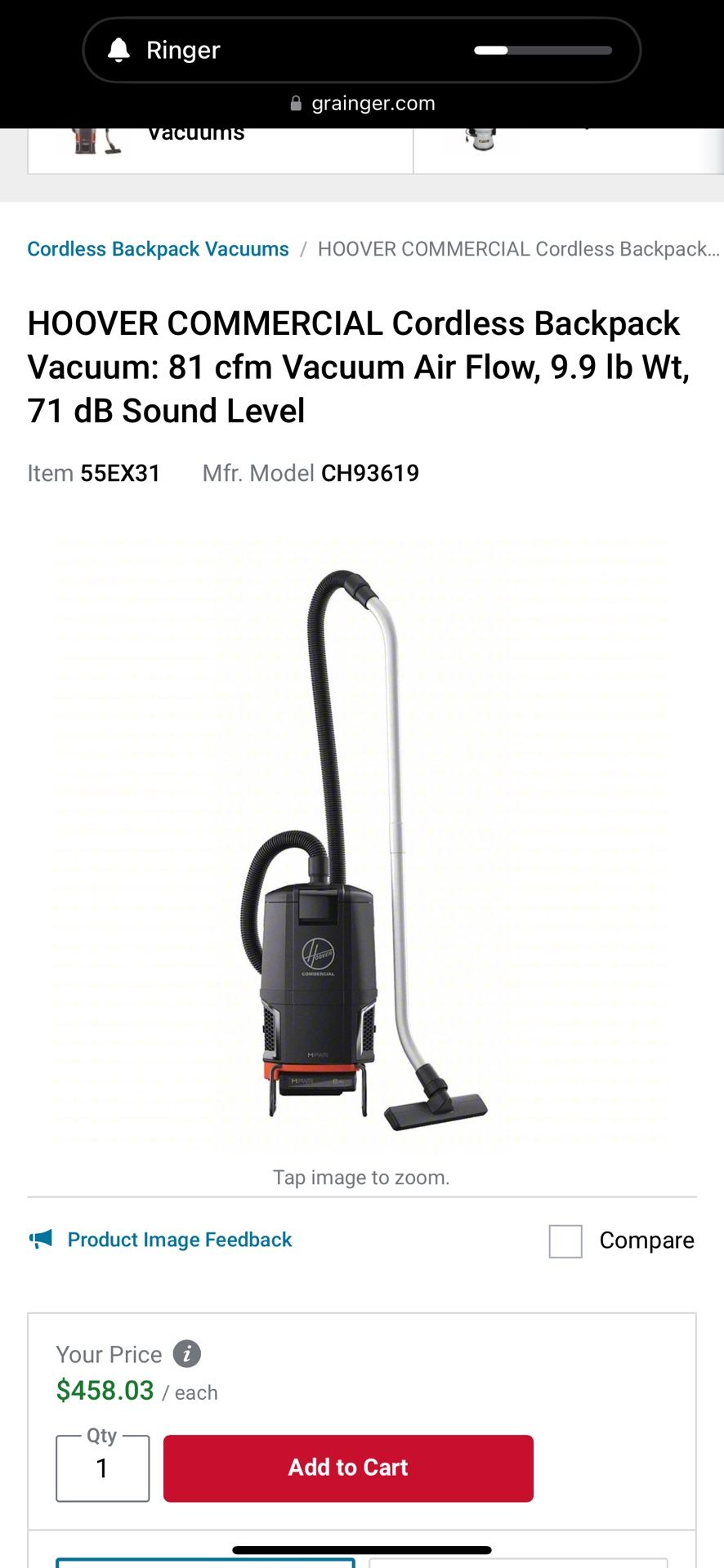 Cordless Backpack Vacuum