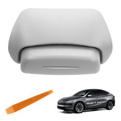 Glasses Case, Car Sunglasses Holder For 2025-2026 Model Y Juniper , Eyeglass Storage Box, Automotive Interior Storage Box, Flocking Material, Easy Ins