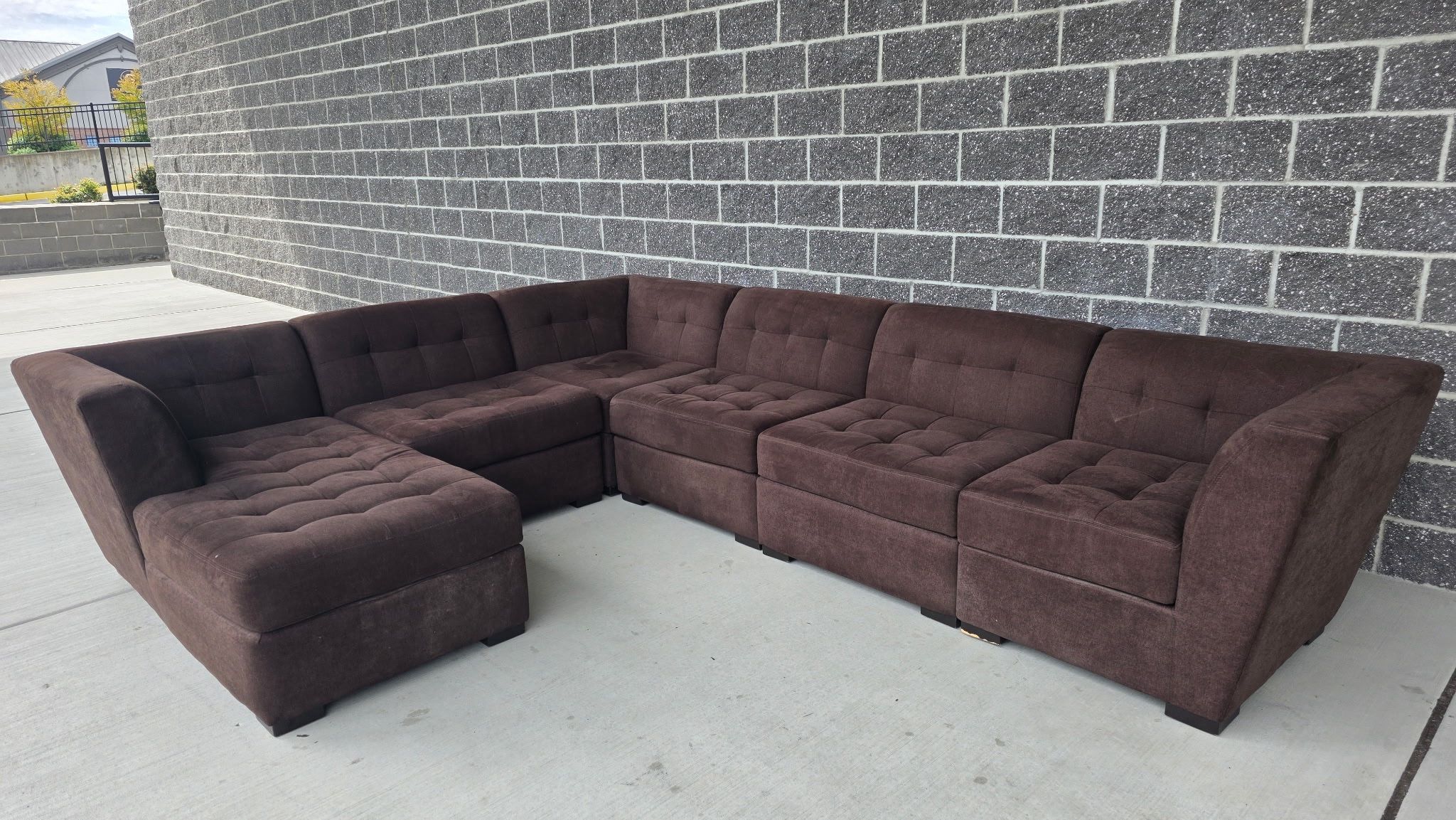 Modern Modular Chocolate Sectional Sofa β Deep Seats & Tufted Cushions β WE DELIVER