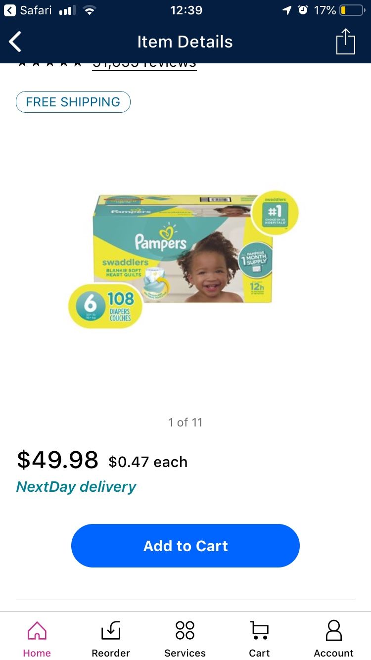 Pampers size 6, 108count BIG BOX!