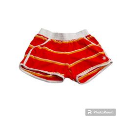 Minnie Mortimer Boast Vibrant Stripe orange and white Terry Shorts women Small