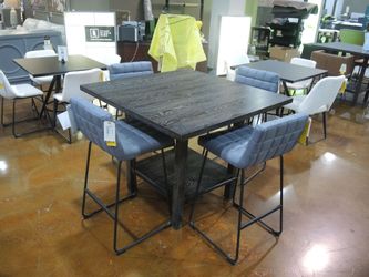 American Home Muse Square Counter Table - Weathered Pepper Gray