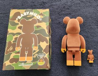 Bearbrick x Bape Baby Milo Flocky Ver. 100% & 400% Set for Sale in Los  Angeles, CA - OfferUp