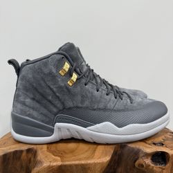 2017 Nike Air Jordan 12 Retro Dark Grey Triple Grey Gold OG 130690-005 Size 10.5