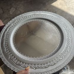 Vintage Lace Silver Charger Plates