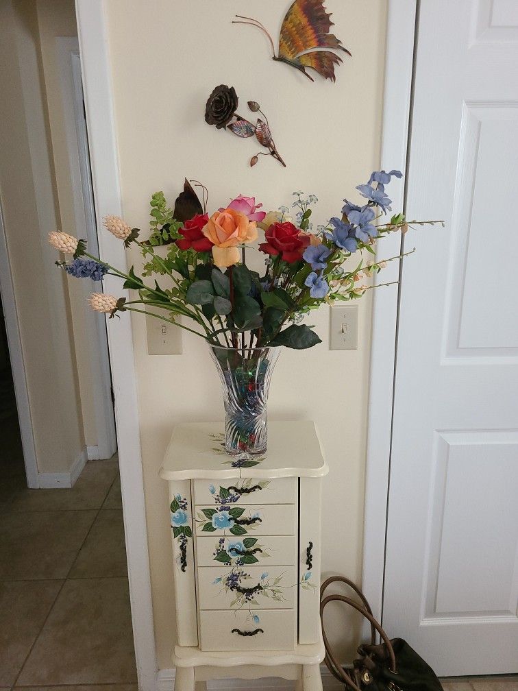 Floral Arrangement with Crystal Vase